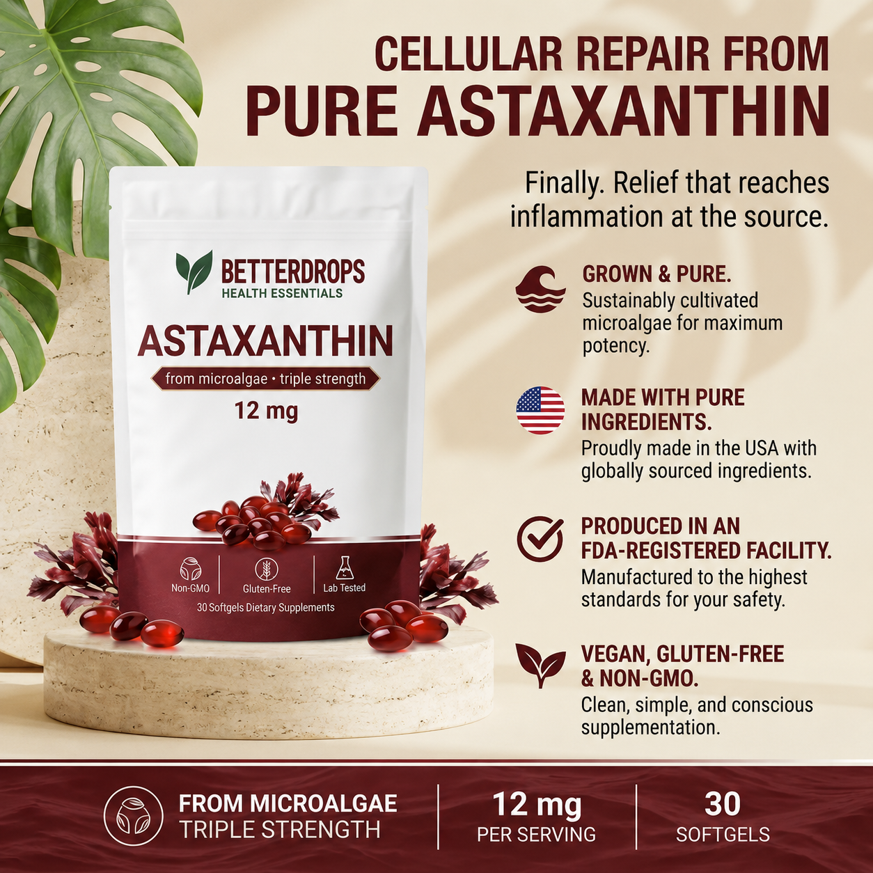 Astaxanthin 12mg Softgels